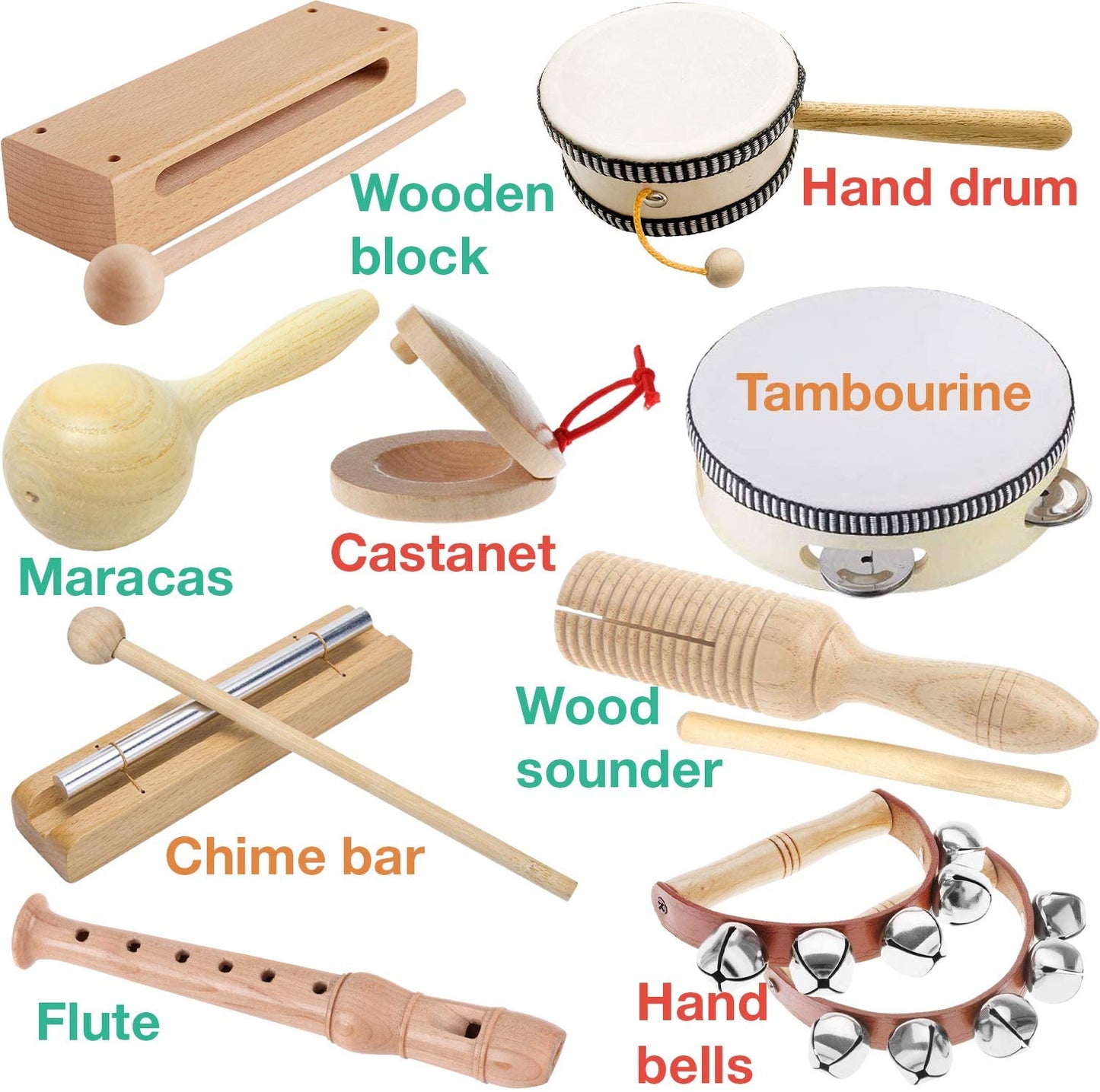 Musical Instruments Set for Toddler and Preschool Kids Music Toy - Promotes Early Development and Educational Learning-Wooden Percussion Toys for Boys and Girls