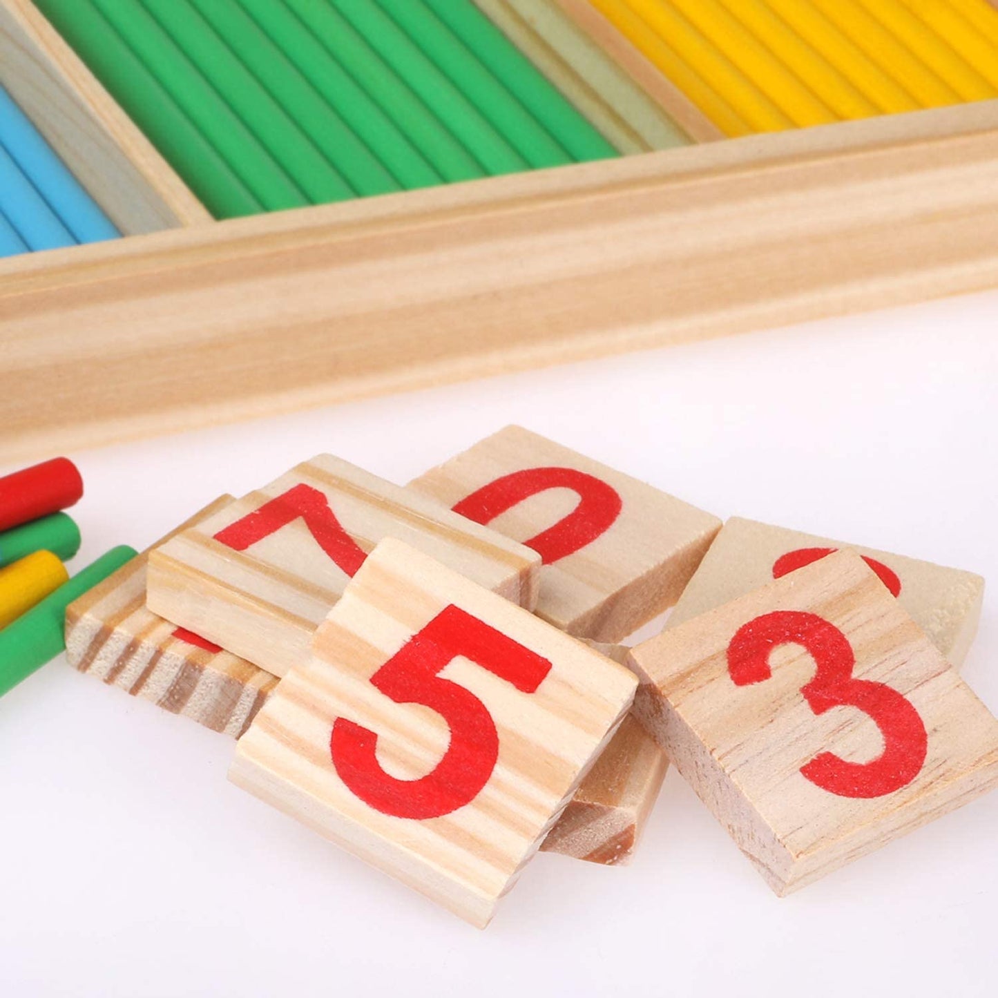 Wood Toy Counting Rods Mathematical Intelligence Sticks