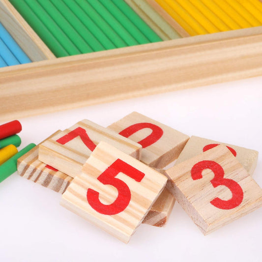 Wood Toy Counting Rods Mathematical Intelligence Sticks