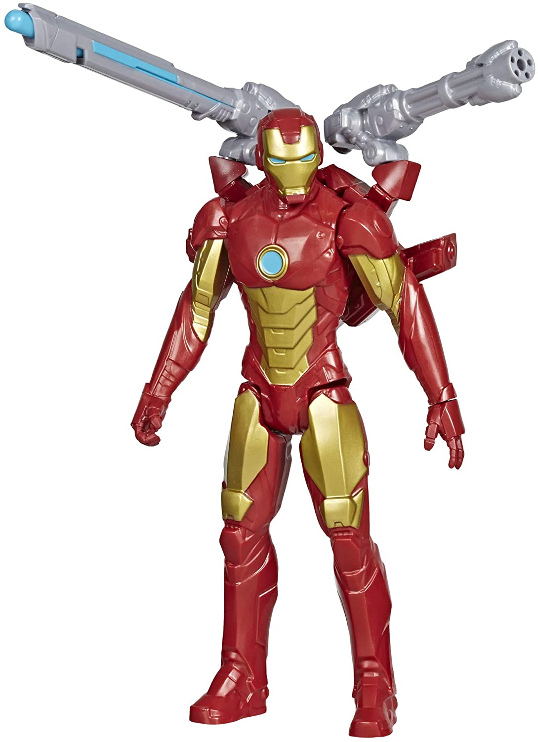 Marvel Avengers Titan Hero Series Blast Gear Iron Man Action Figure, 30 cm Toy, With Launcher, 2 Accessories and Projectile, Ages 4 and Up