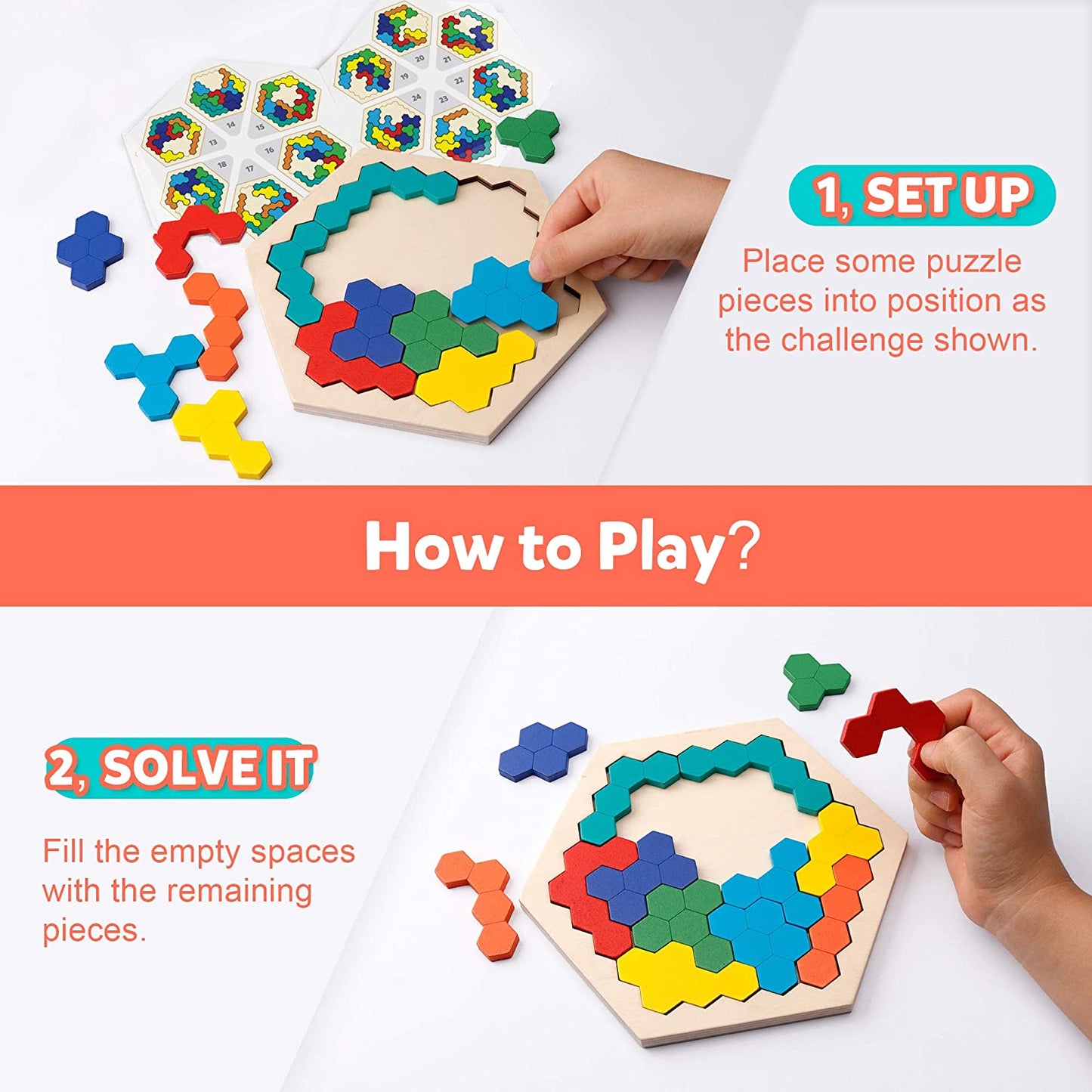 Wooden Hexagon Puzzle