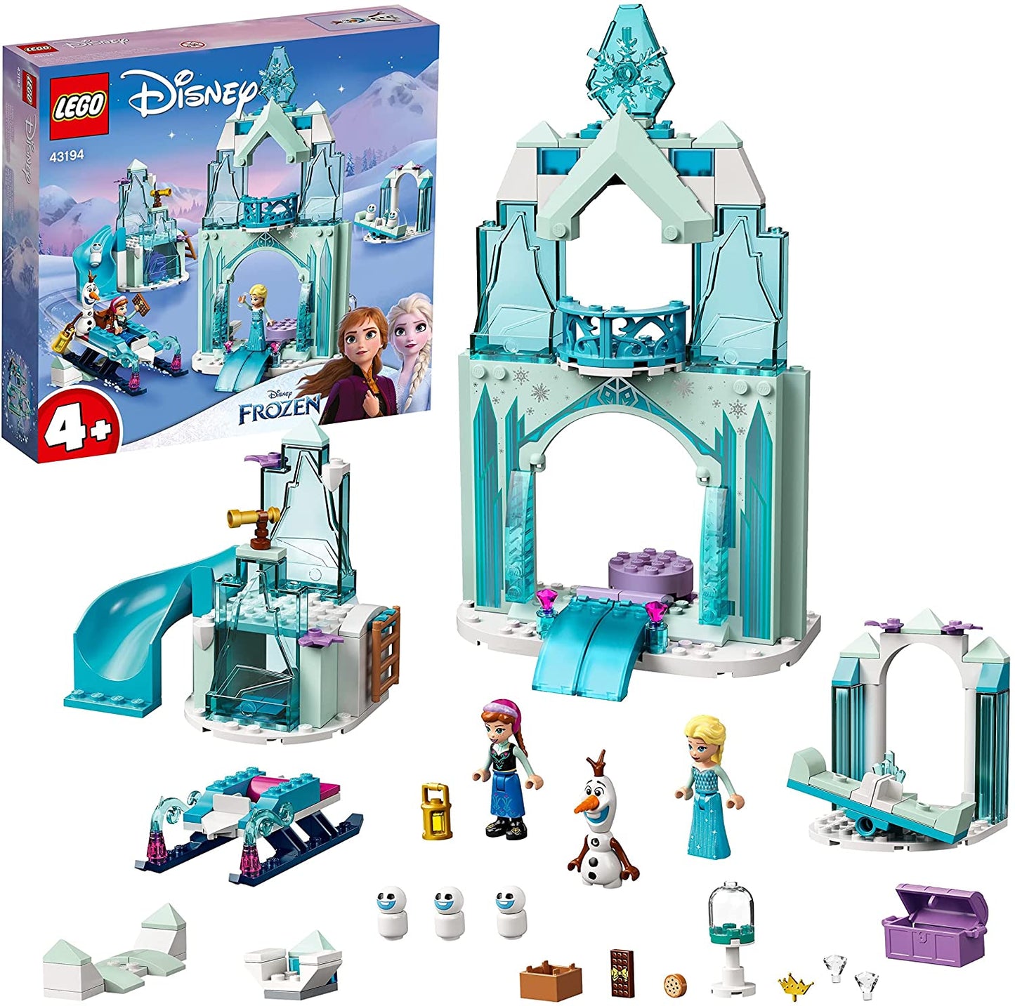 LEGO 43194 Disney Anna and Elsa’s Frozen Wonderland Castle Toy with Princess Mini Doll Figures for 4+ Years Old Girls and Boys