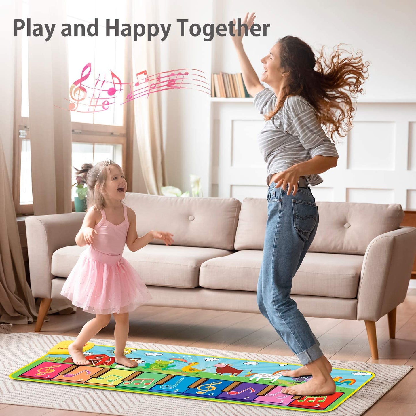 Kids Piano Mat with 25 Sounds-Children Keyboard Mat Animal Musical Playmat for Baby Toddlers-Boys and Girls-Developing musical ability