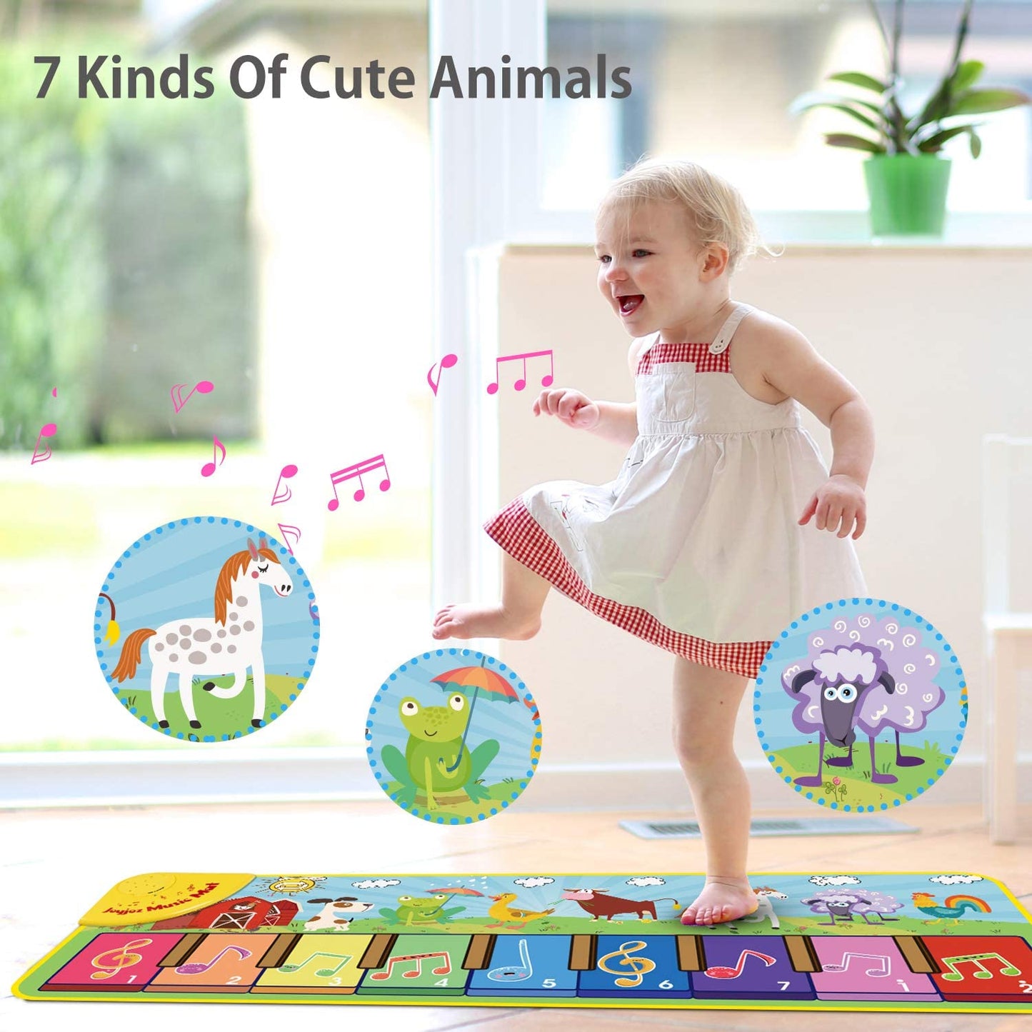 Kids Piano Mat with 25 Sounds-Children Keyboard Mat Animal Musical Playmat for Baby Toddlers-Boys and Girls-Developing musical ability